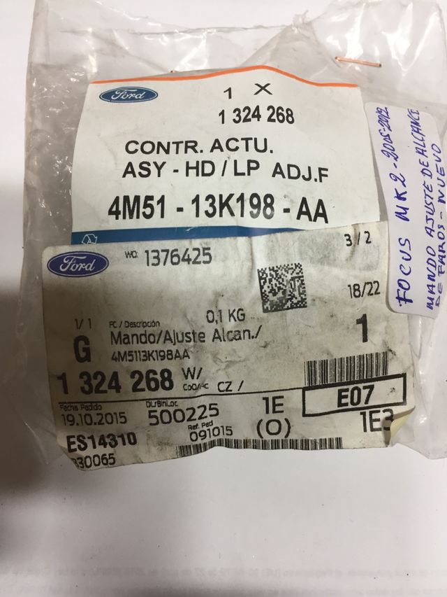 Regulador faros Focus Mk2 Ref. 1324268