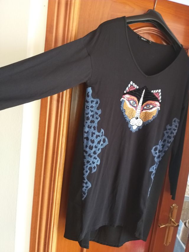 VESTIDO DESIGUAL T L CORTE AMPLIO NUEVO CON ETIQUE