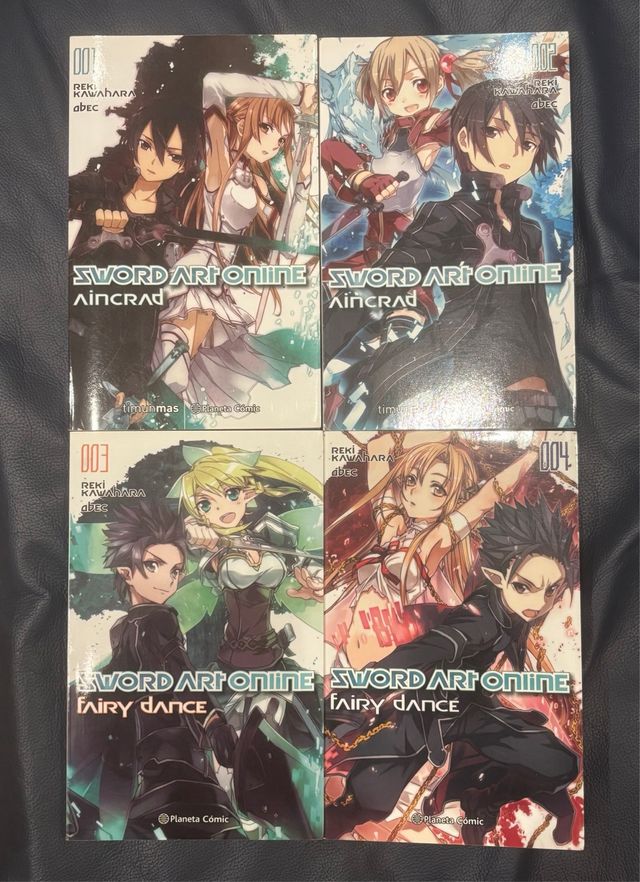Novelas Sword Art Online 1 a 4.