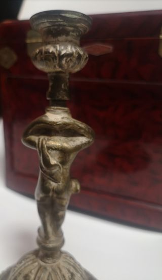 Pie de lampara/candelabro antiguo 17.5 sm de segunda mano por 18 € en
