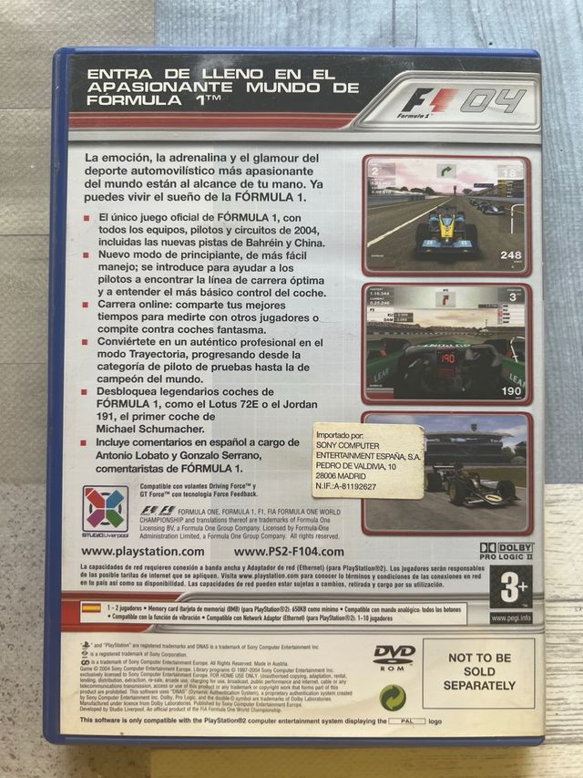 Videojuego Ps2 formula 1 Fernando Alonso