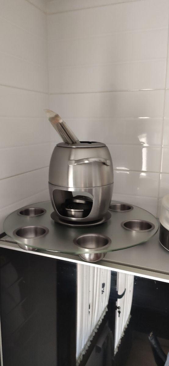 Fondue acero inox y cristal