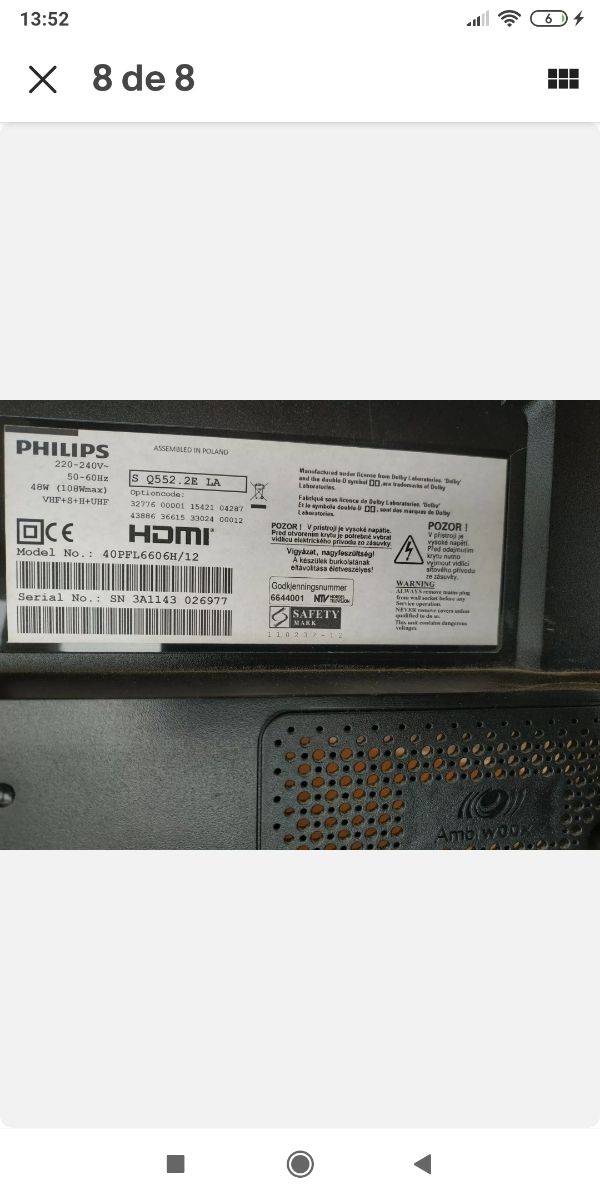 4 tiras led SLED 2011SSP40 36 4214 GD REV0 Philips