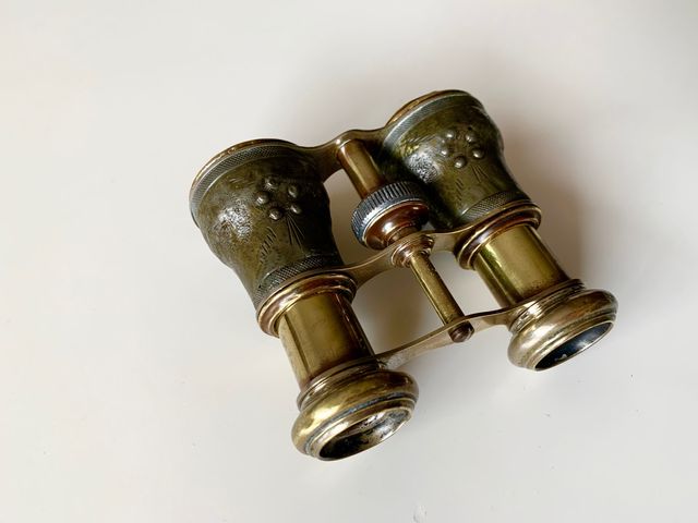 Prismático antiguo, binocular, gafas opera