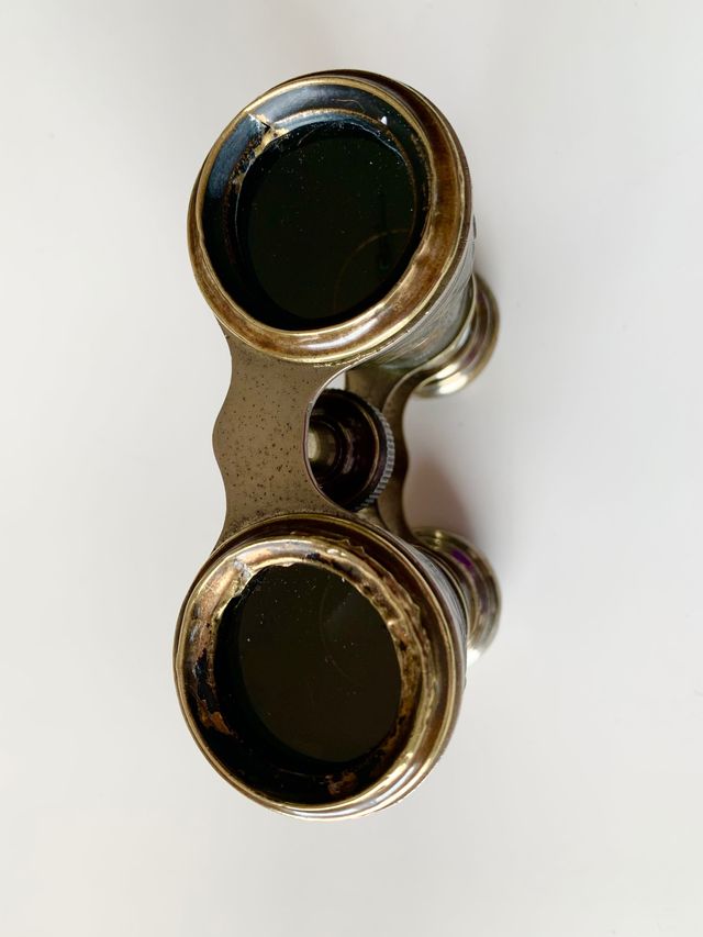Prismático antiguo, binocular, gafas opera