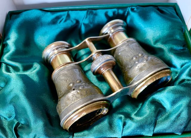 Prismático antiguo, binocular, gafas opera