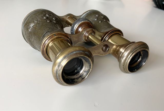 Prismático antiguo, binocular, gafas opera