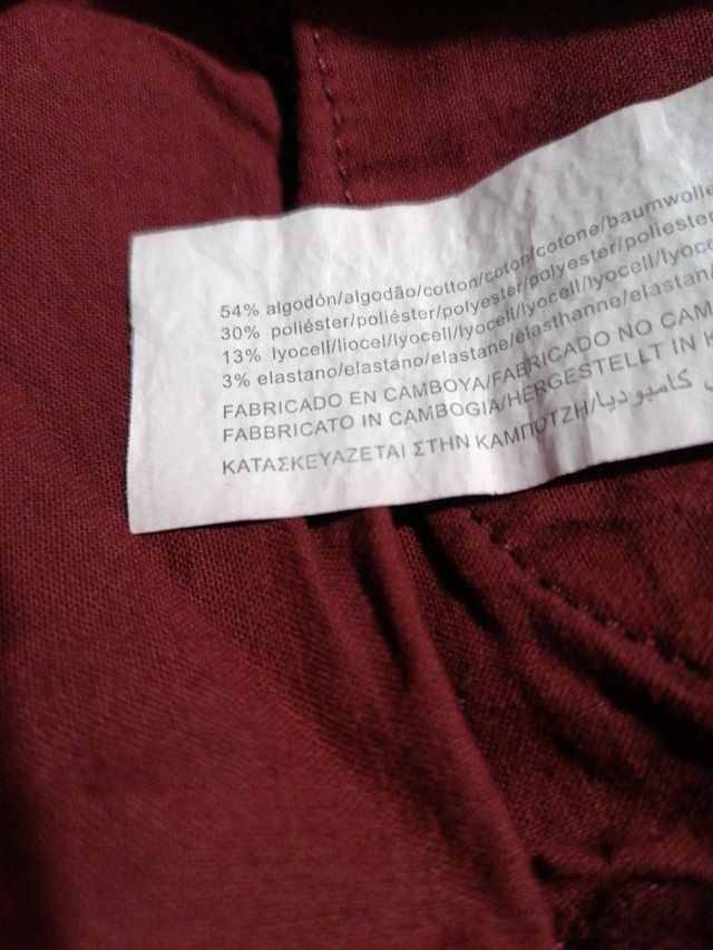 Pantalon mujer granate talla 40