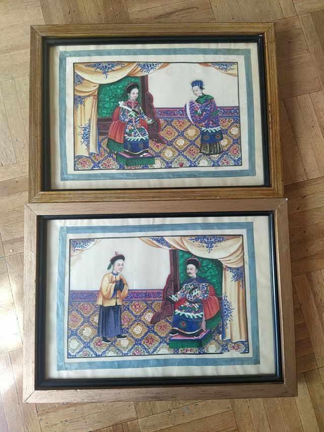 pareja cuadros papel de arroz