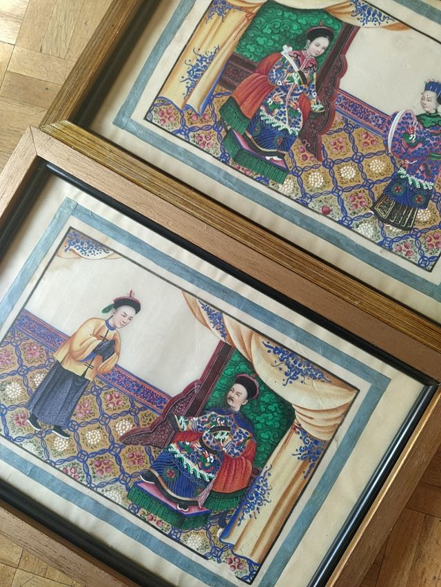 pareja cuadros papel de arroz