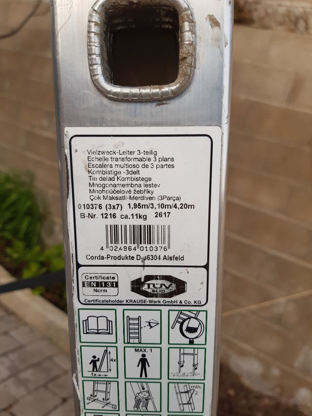 Alquiler escalera aluminio 2 tramos