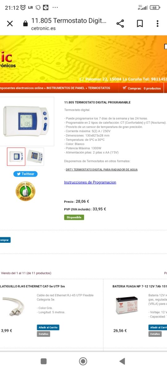 Termostato calefacción 