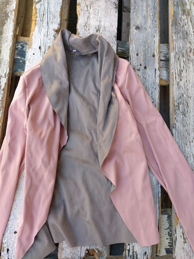 chaqueta entretiempo rosa gris