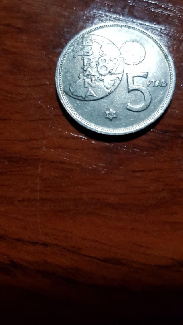 Moneda de 5 pesetas 1982 Mundial