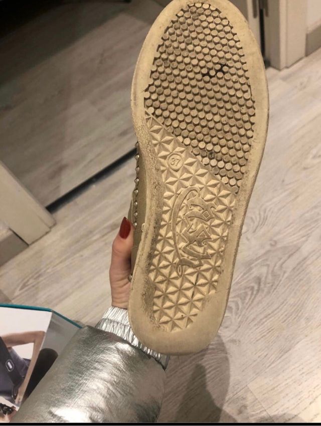 Bambas de piel doradas marca ASH T37