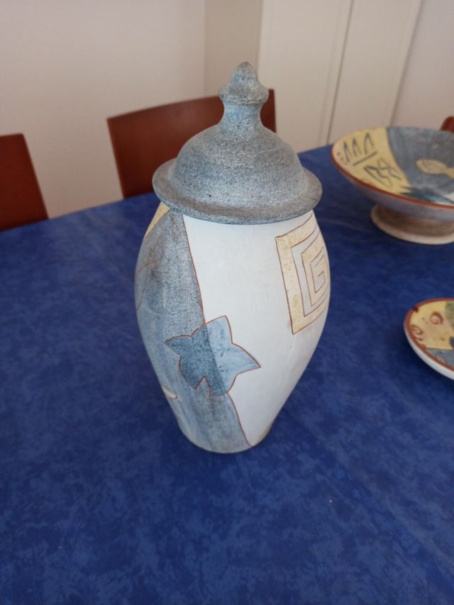 conjunto ceramica artesanal motivos marinos