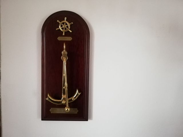 Cuadro marino ancla Crotman y timon .