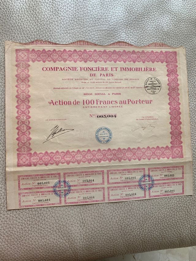 Títulos acciones antiguas