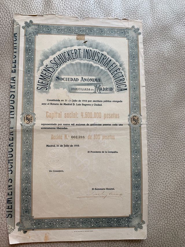 Títulos acciones antiguas