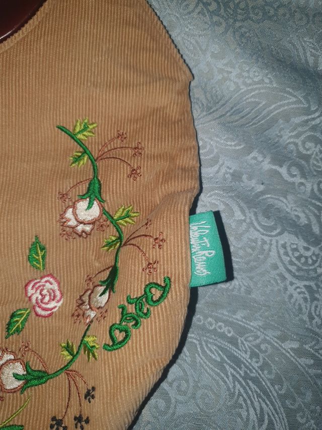 bolso mano pana bordado