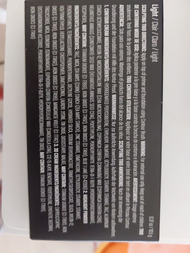 paleta para hacer contorno