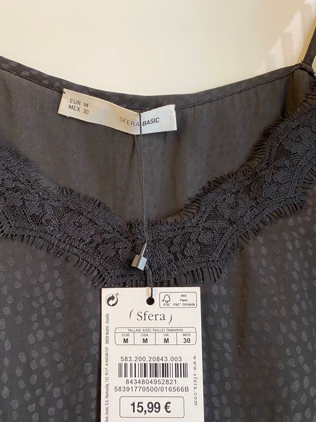 Top lencero negro. NUEVA