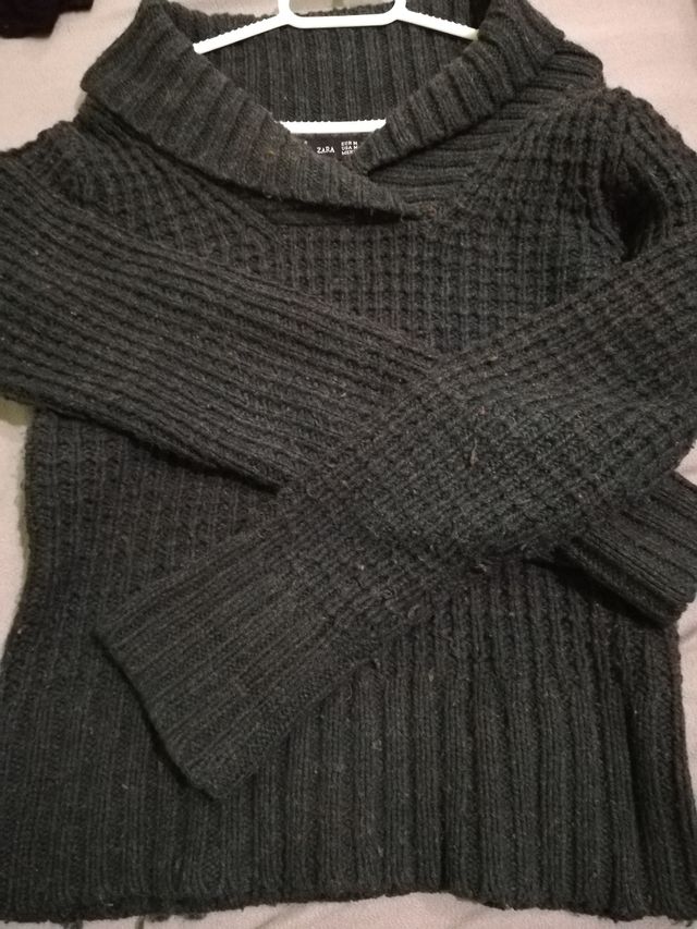 Jersey grueso de lana, color verde