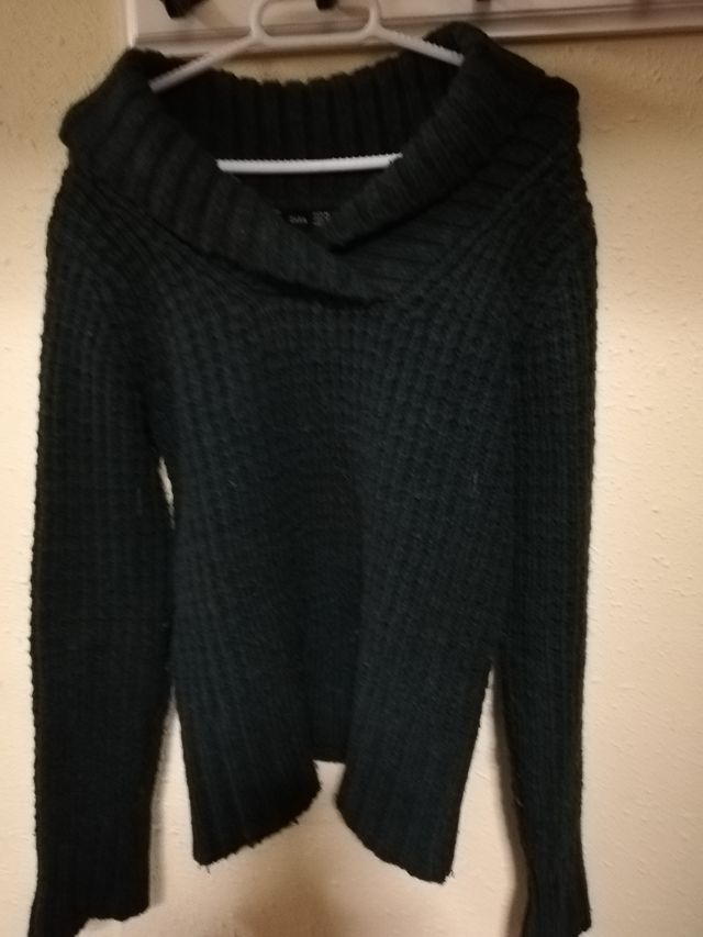 Jersey grueso de lana, color verde