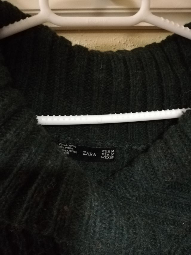 Jersey grueso de lana, color verde