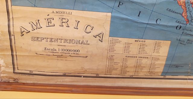 MAPAS ESCOLARES ENTELADOS década de los 40