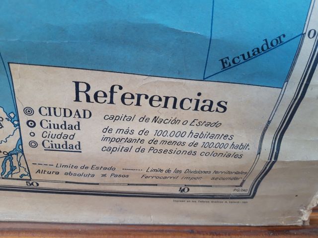 MAPAS ESCOLARES ENTELADOS década de los 40
