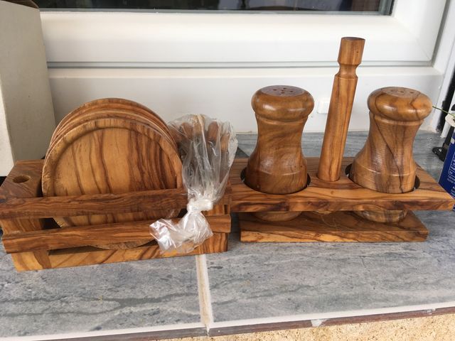 Posavasos, bandeja, tazas, vasos