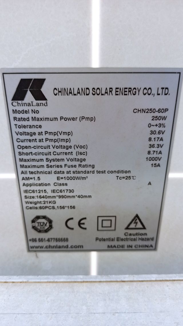 Paneles Solares 24V 250W