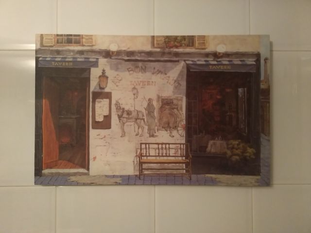 Lienzo tela abstracto taberna en tonos azules