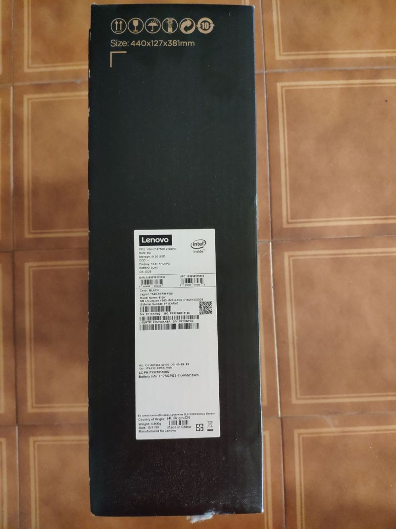 PORTÁTIL GAMING LENOVO Y540-15IRH-PG0 I7-9750H
