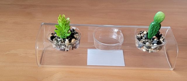 Original centro de cristal c plantas artificiales