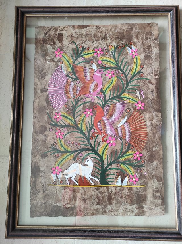 Cuadro pergamino enmarcado