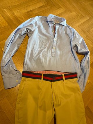 Ripley - POLERA EL GANSO LISO CALCE REGULAR CUELLO POLO MANGA CORTA