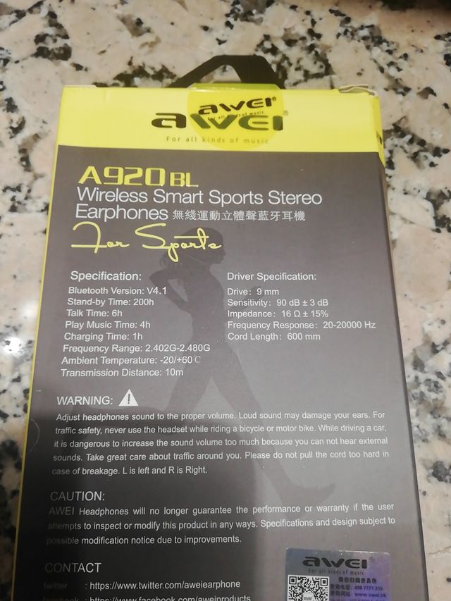 Auriculares Awei A920BL ¡NUEVOS!