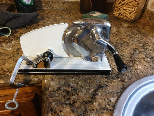 maquina de corte fiambrera antigua