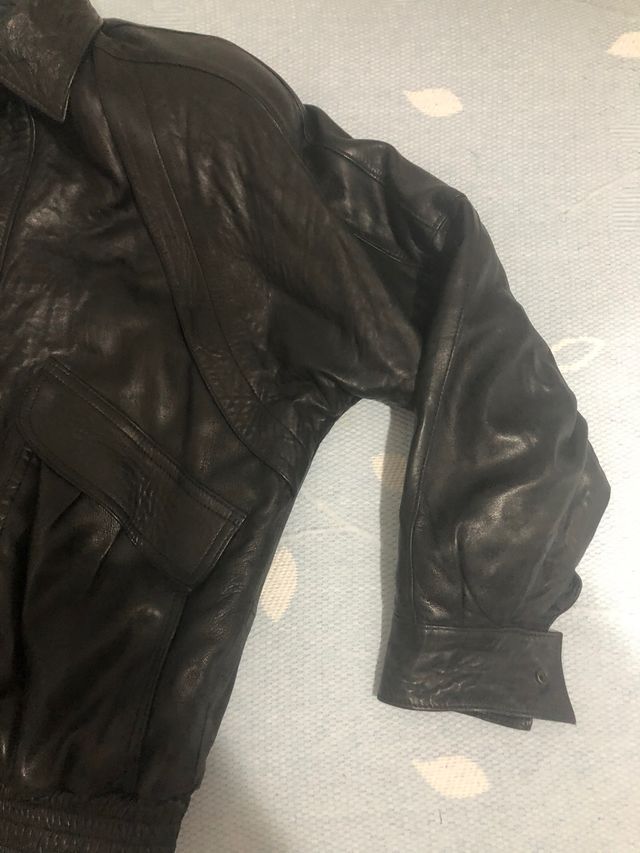 Cazadora de cuero talla grande