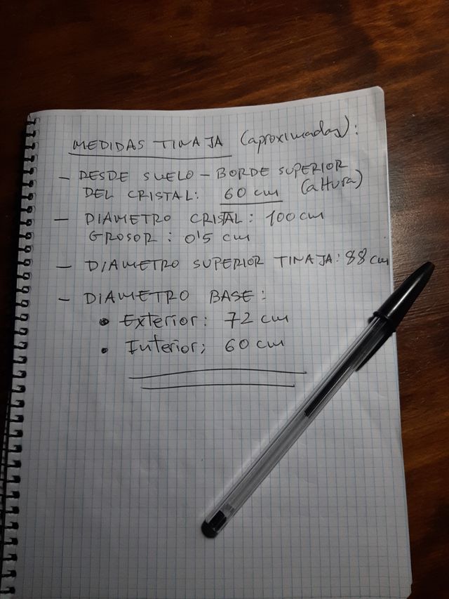 Mesa de cristal sobre tinaja antigua-unica-