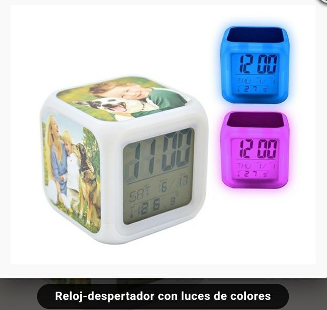 Despertador luces led 7 colores