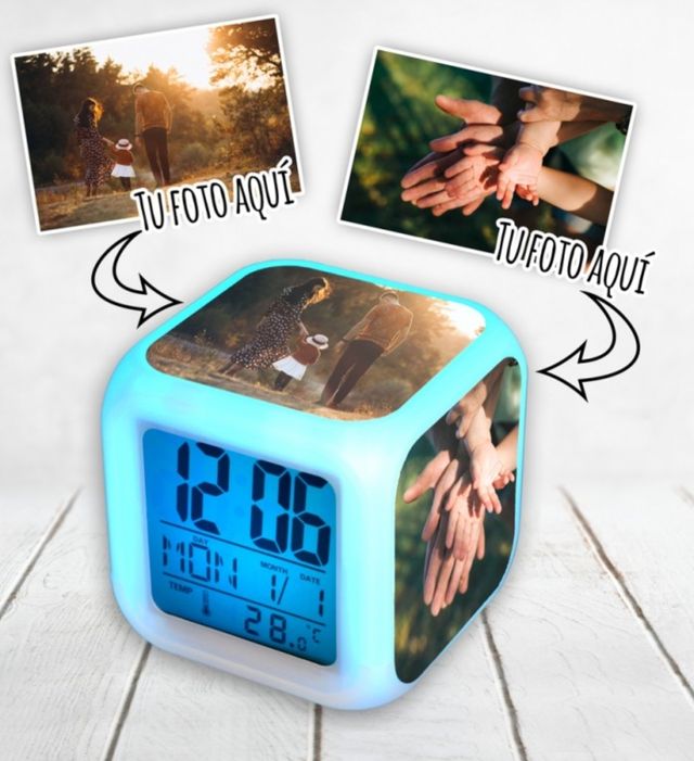 Despertador luces led 7 colores