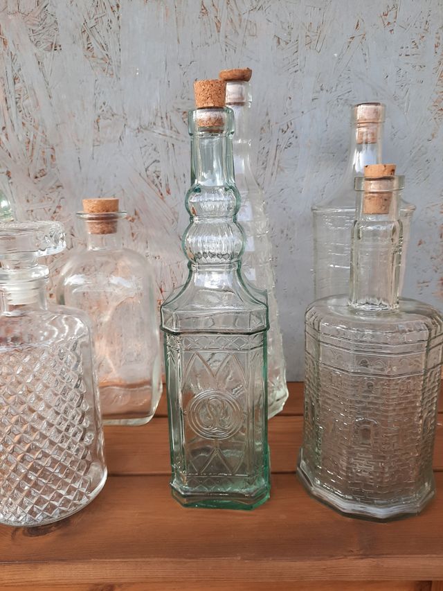 Botellas de cristal (antiguas)
