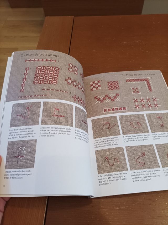 Libro punto de cruz con regalo