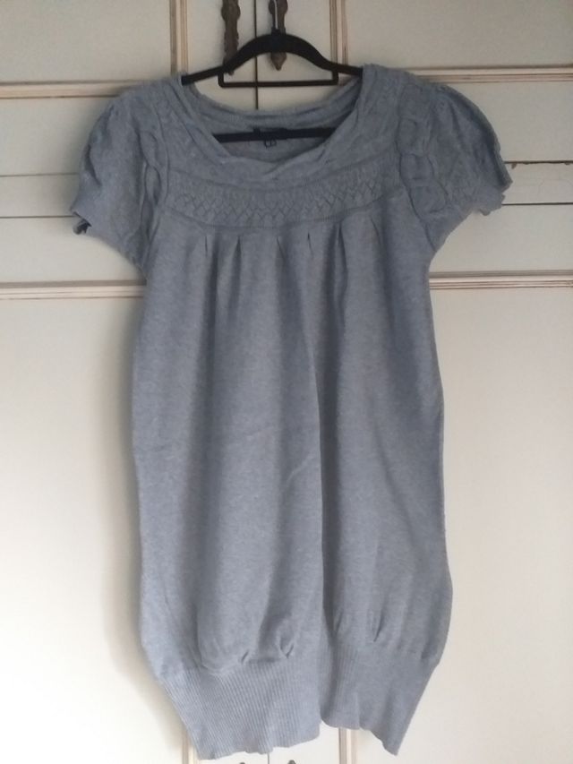 Jersey - vestido punto gris