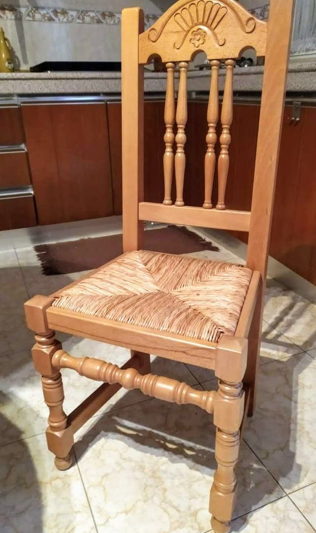 Sillas Cocina Comedor Madera Mimbre Nea de segunda mano por 30 € en