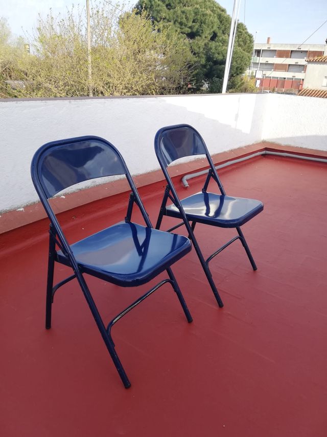 Silla metalica plegable vintage