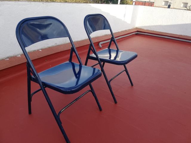 Silla metalica plegable vintage